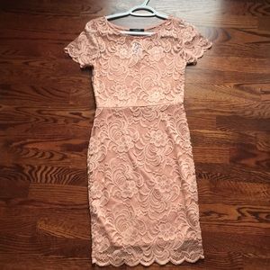Blush pink lace dress